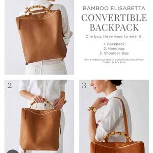 Mark & Graham Convertible Leather Backpack – Bamboo Handle